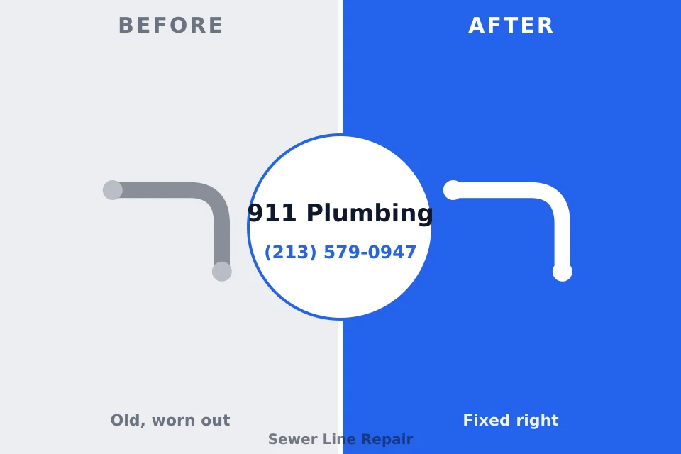 Before and after: plumbing repair Eden, TX